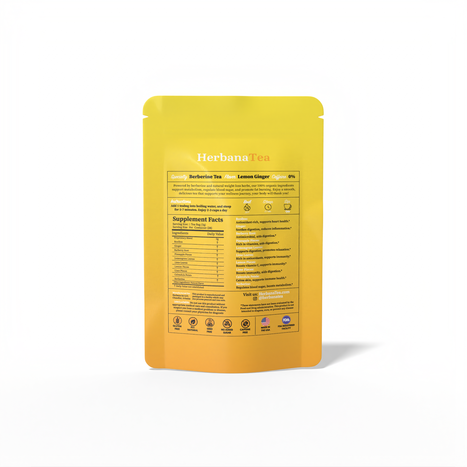 Berberine Lemon Ginger Tea